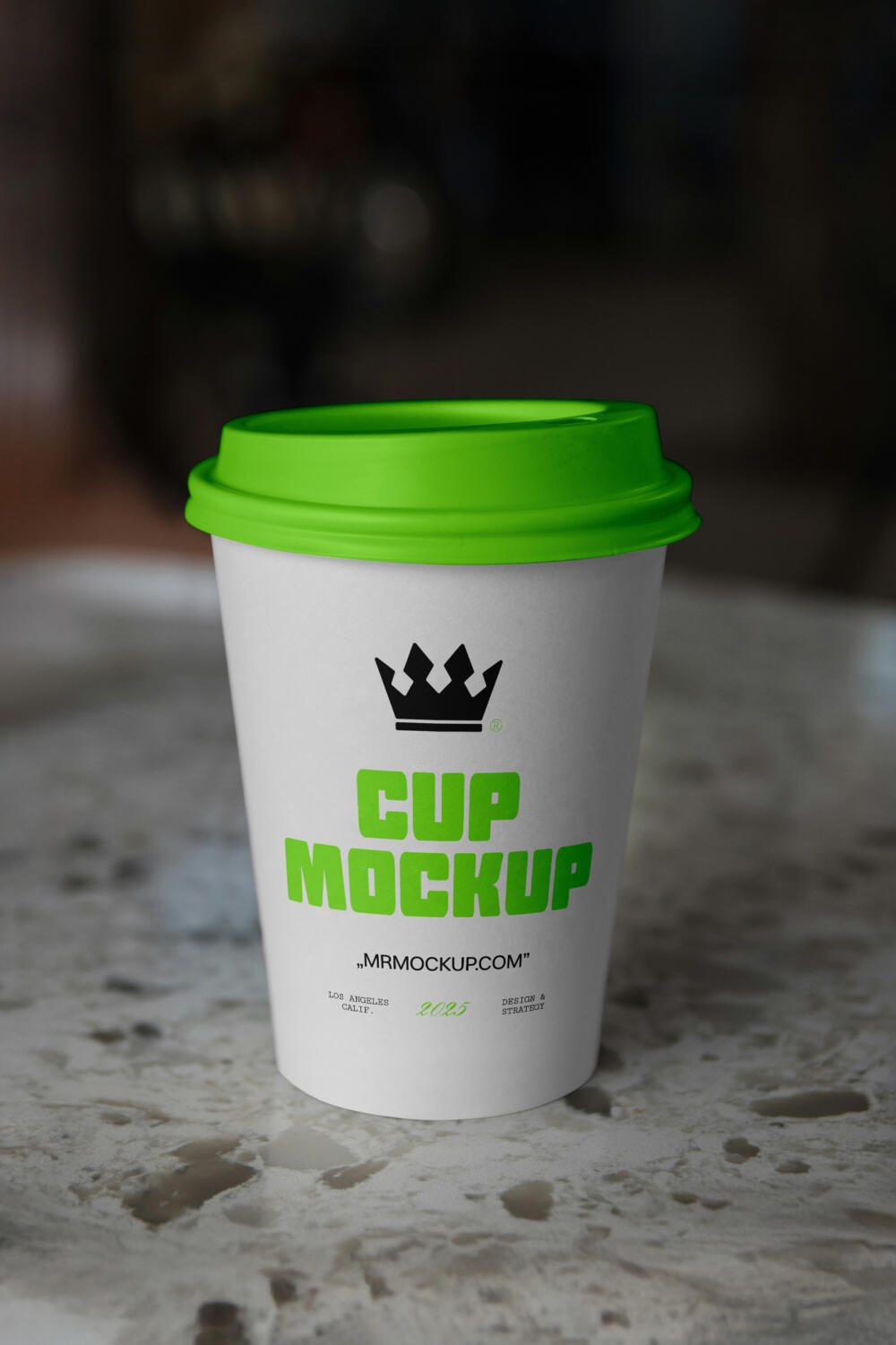 Coffee Cup on a Countertop Mockup