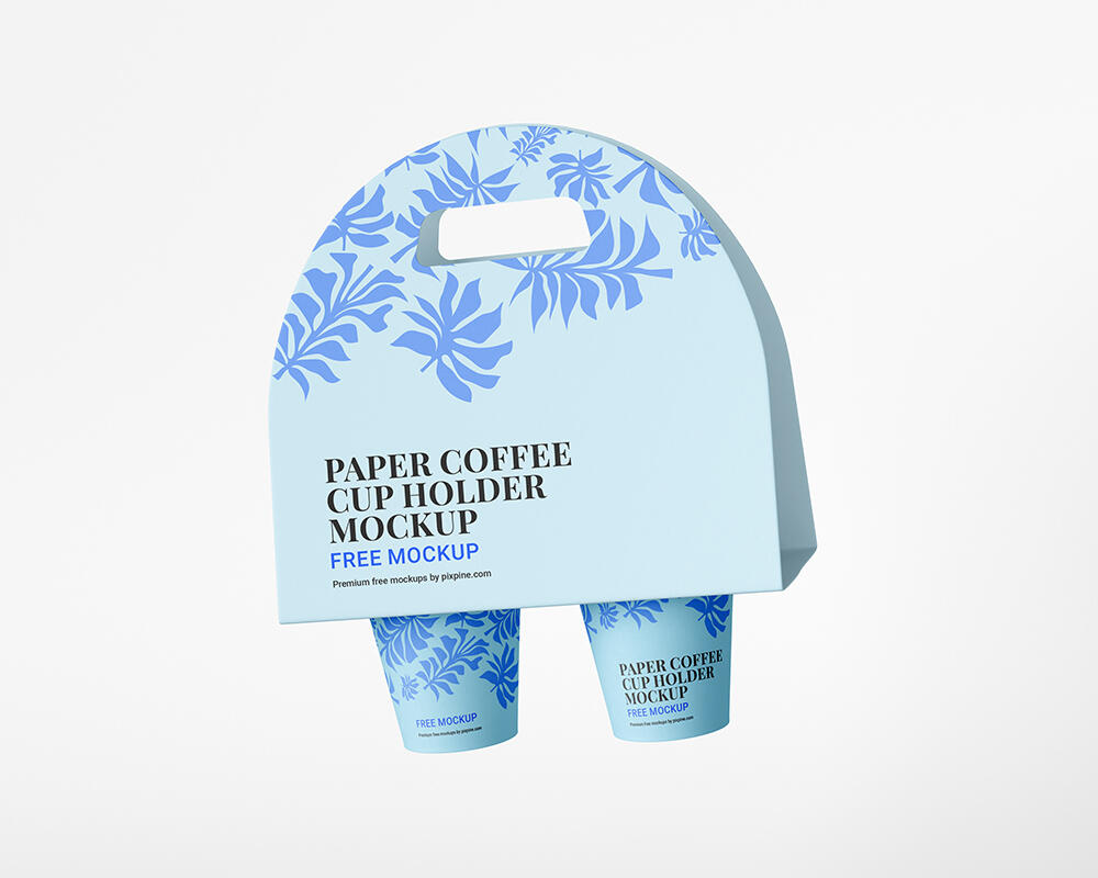 Coffee Cup Paper Holder Mockup - Mockup PSD