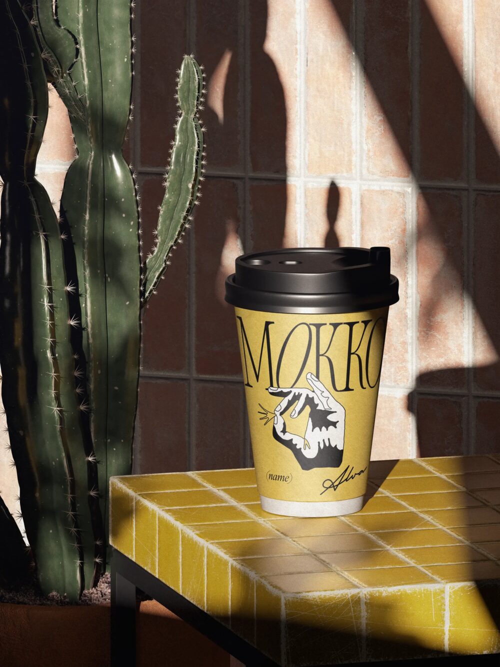 Coffee Paper Cup Mockup On Table Front View