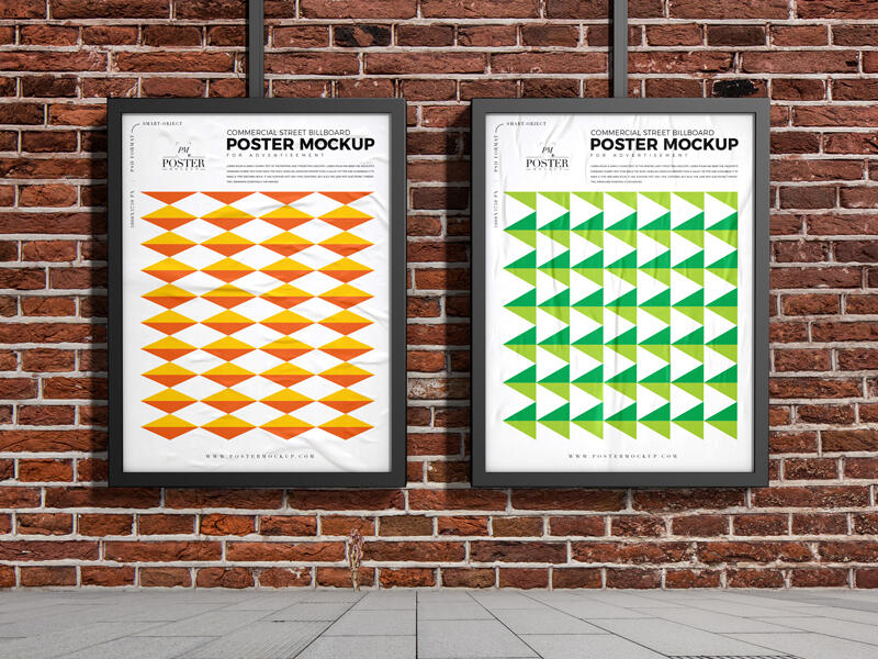 Commercial Street Advertising Billboard Poster Mockup