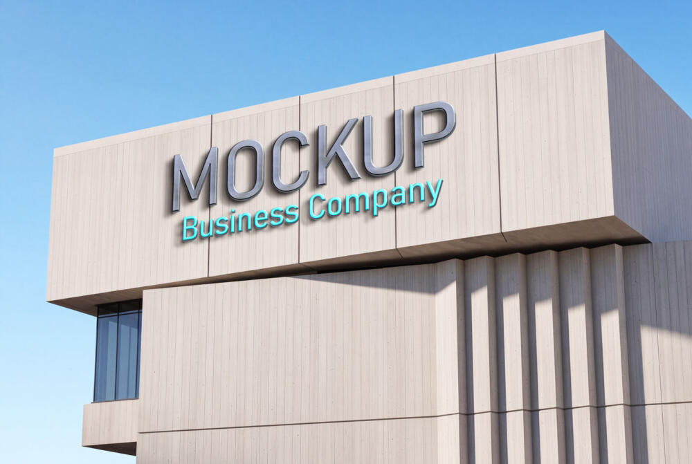 Concrete Building Logo Mockup