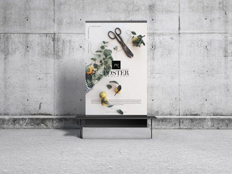 Cardboard Environment Concrete Environment Display Poster Mockup