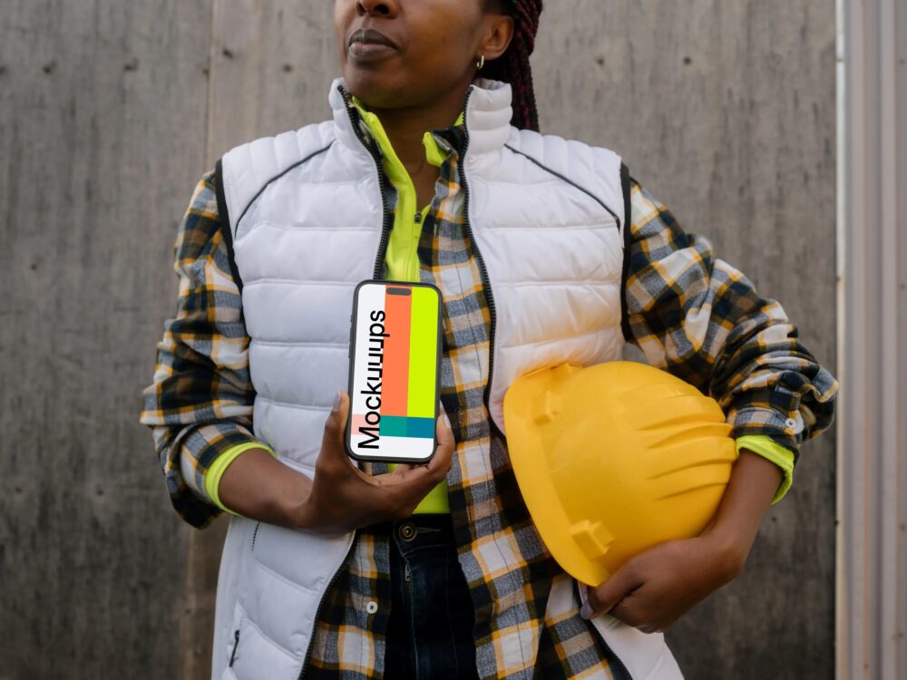 Construction iPhone 15 Pro Mockup