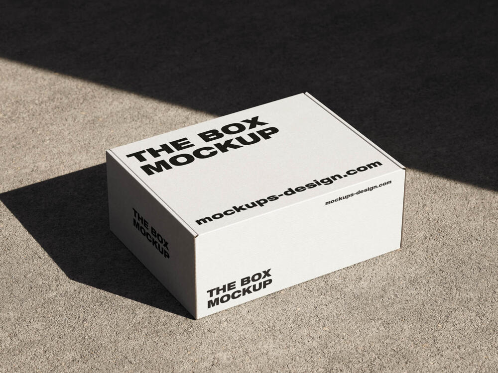 Corrugated mailer box mockup