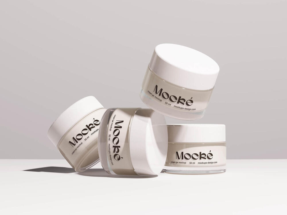 Cosmetic jar mockups set