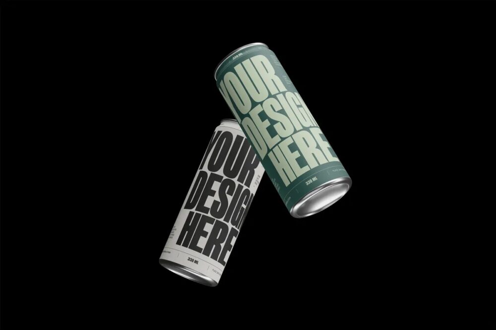 Crossed Duo 330ml Can Mockup — PSD