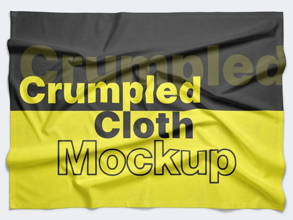 Crumpled Cloth Mockups On A Wall