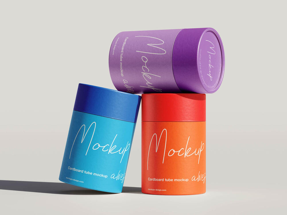 Cylindrical cardboard tube mockup