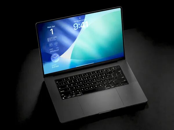 Dark Desktop Lock Screen UI (PSD)