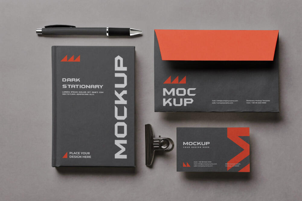 Dark Stationery Mockup