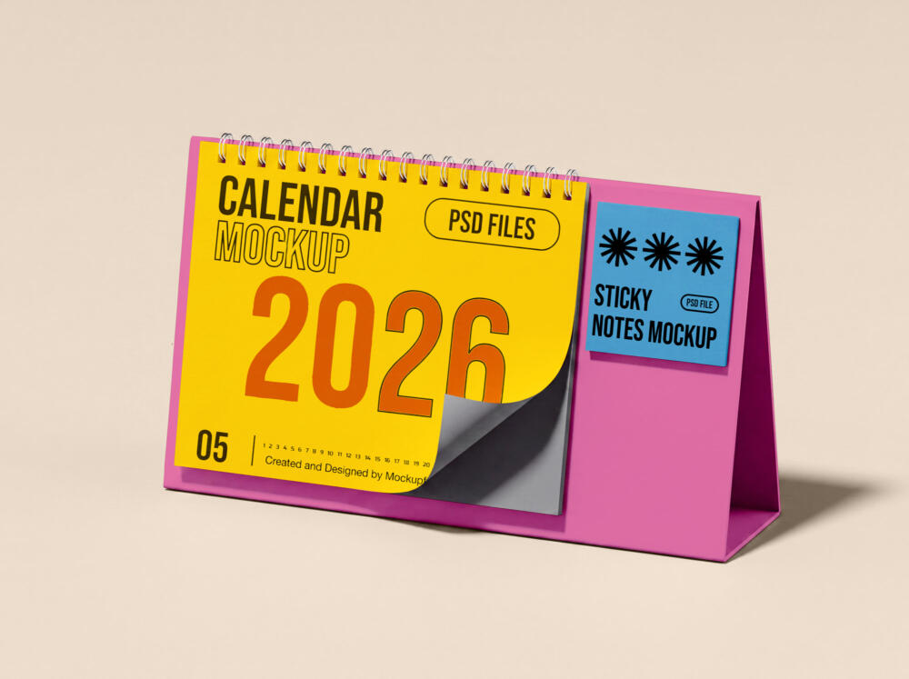 Desk Calendar Mockup