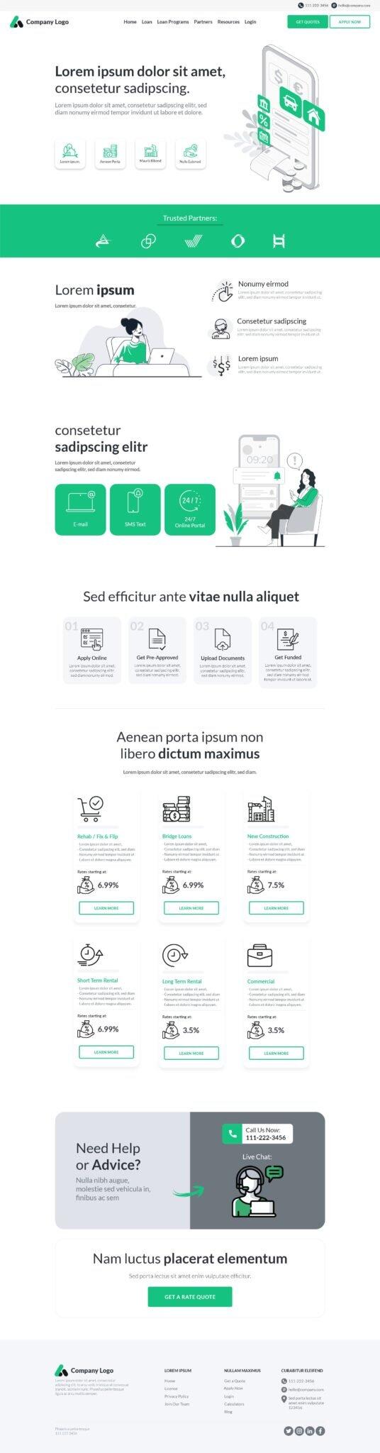 Digital Loan Landing Page Template