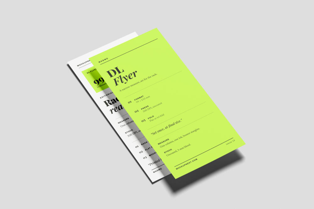DL Flyer Mockup Angled Perspective