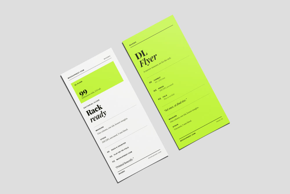DL Flyer Mockup High Angle View