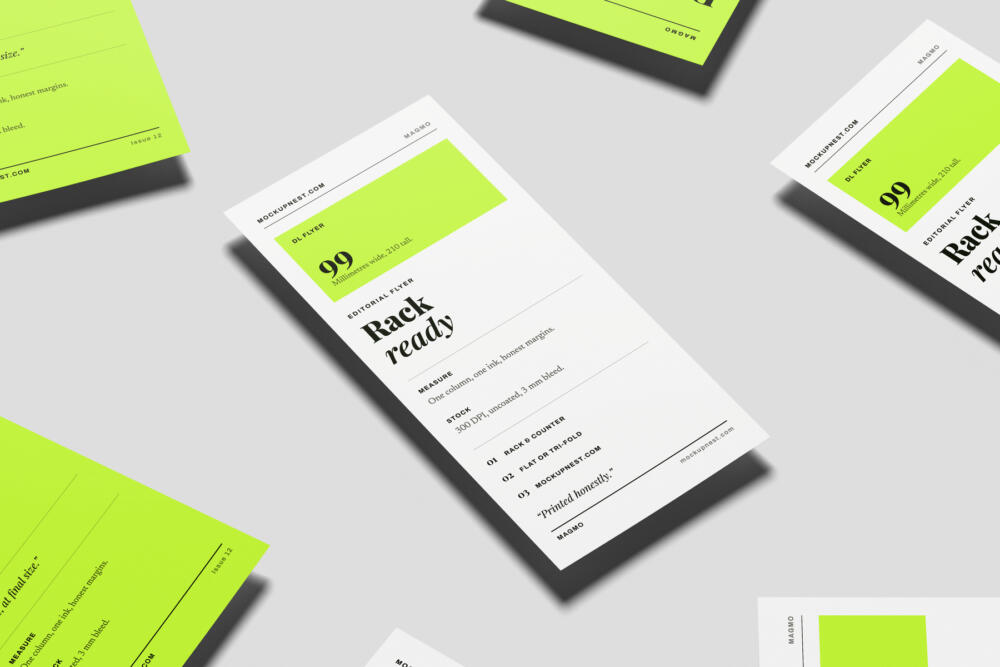 DL Flyer Mockup On Surface