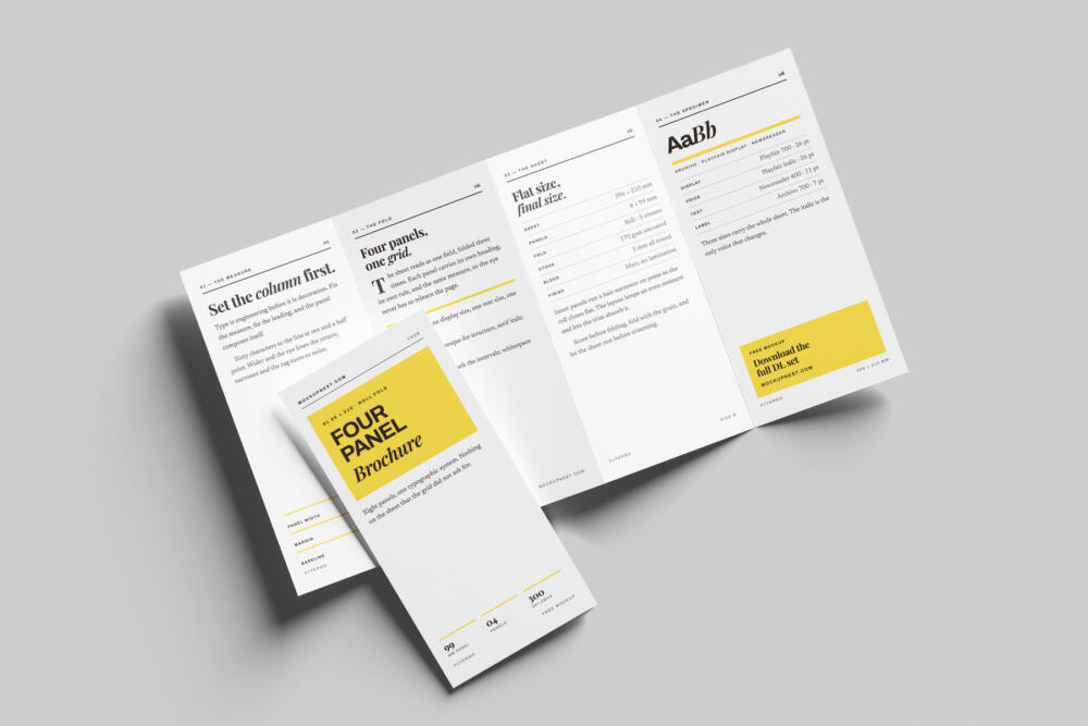 DL Four Fold Leaflet Mockup