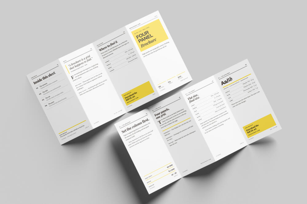 DL Four Panel Accordion Flyer Mockup