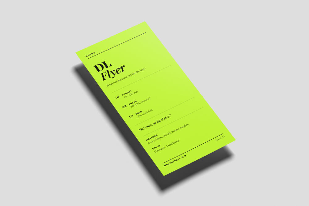 DL Handbill Mockup Angled Perspective