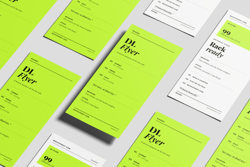 DL Handbill Mockup From Top View