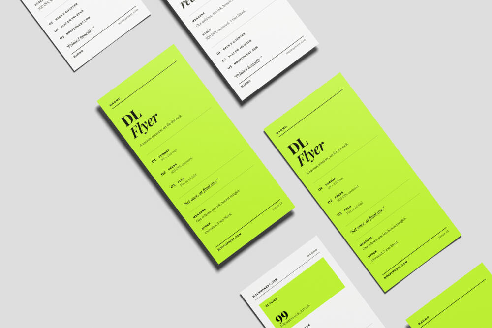 DL Handbill Mockup Top View