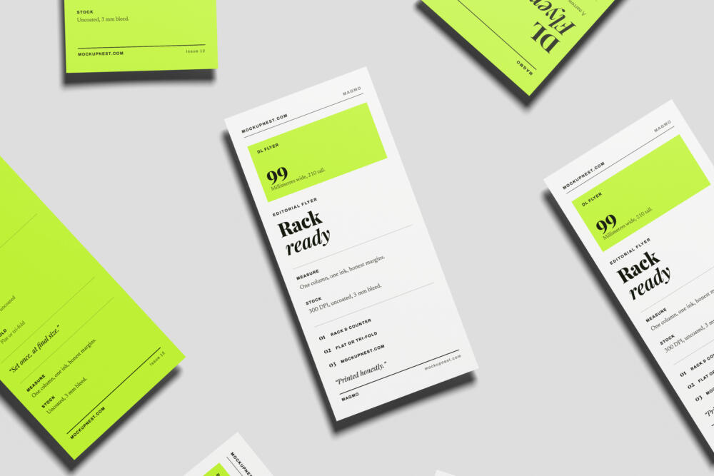 DL Leaflet Mockup Angled View