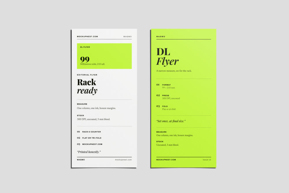 DL Leaflet Mockup Front View