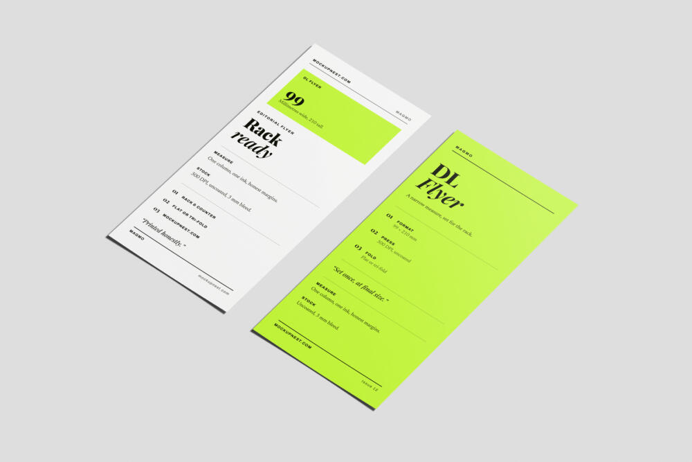 DL Leaflet Mockup High Angle View