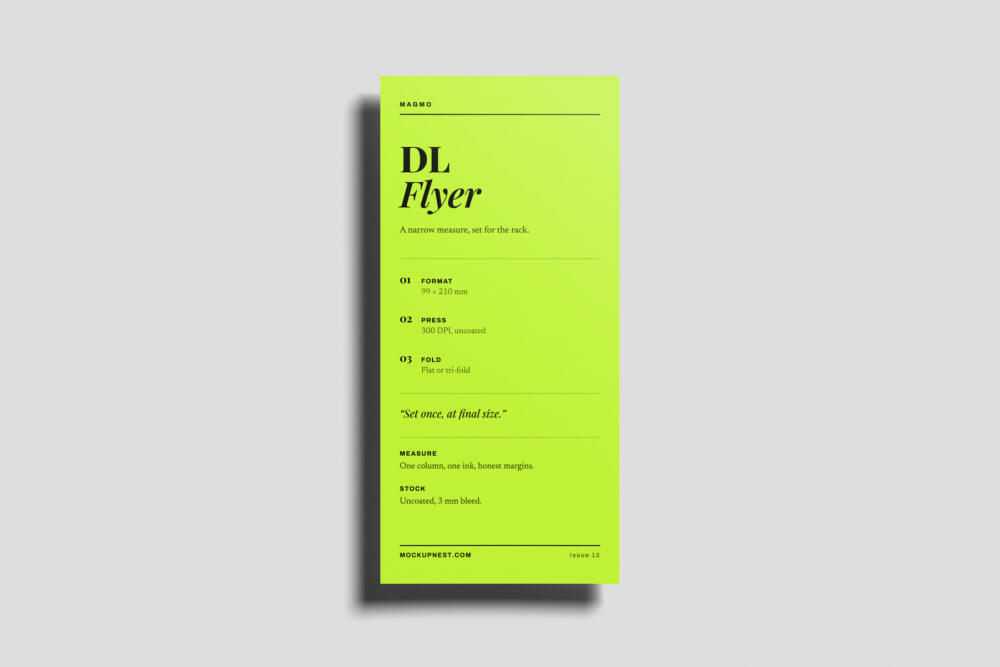 DL Leaflet Mockup On Wall
