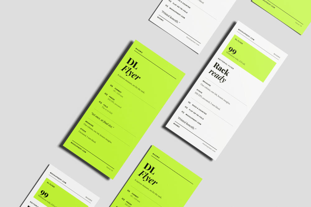 DL Pamphlet Mockup Angled View