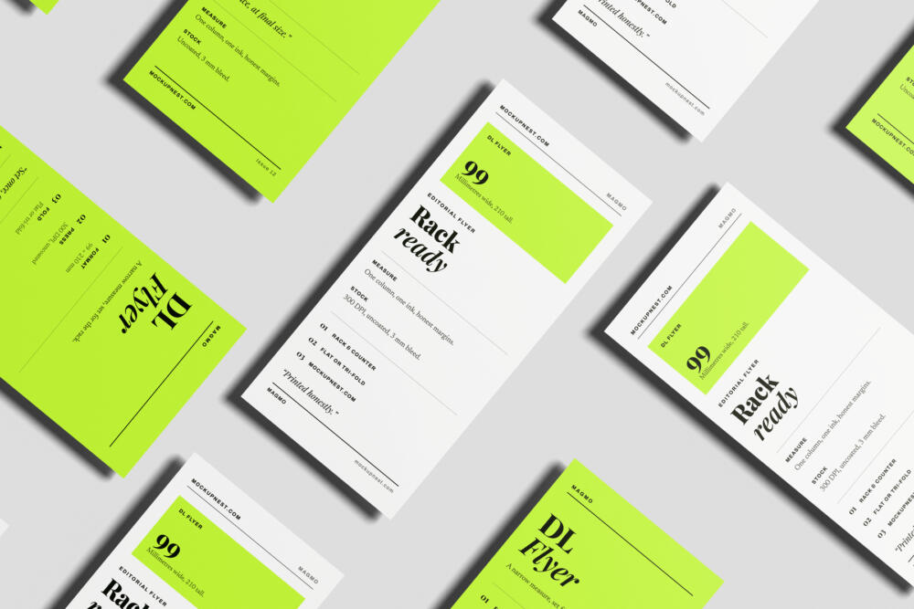 DL Pamphlet Mockup Top View