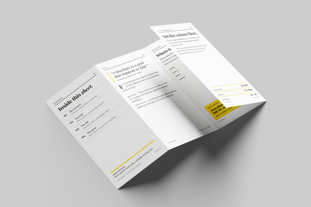 DL Quard Fold Accordion Leaflet Mockup