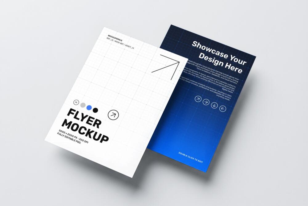 Double Flyer Mockup for Branding Presentation