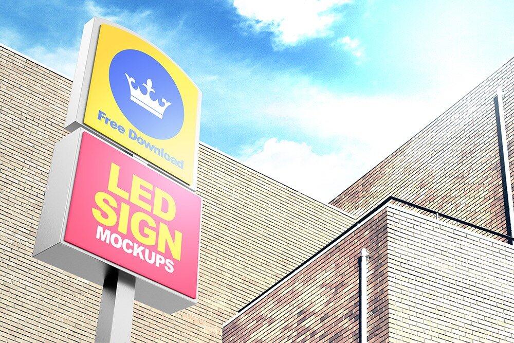 Double Stacking LED Sign Display Mockups