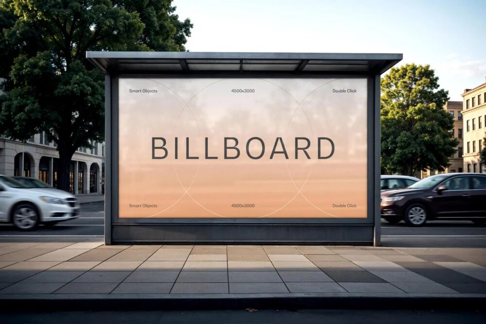Download Bus Stop Banner Mockup