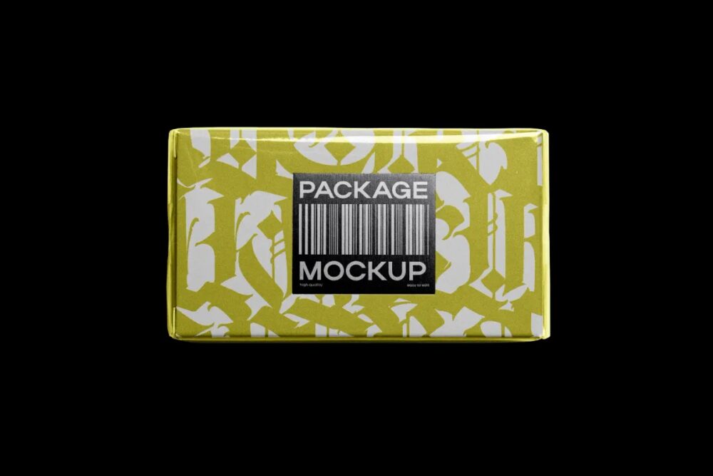 Download Cardboard Package Mockup with Front Label