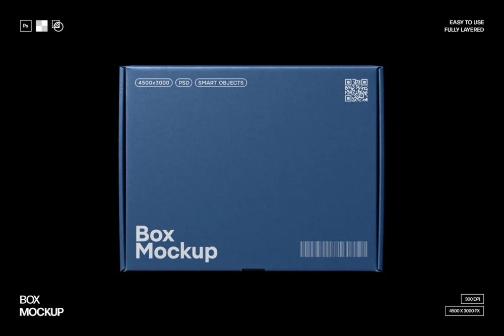 Download Flat Front Box Mockup