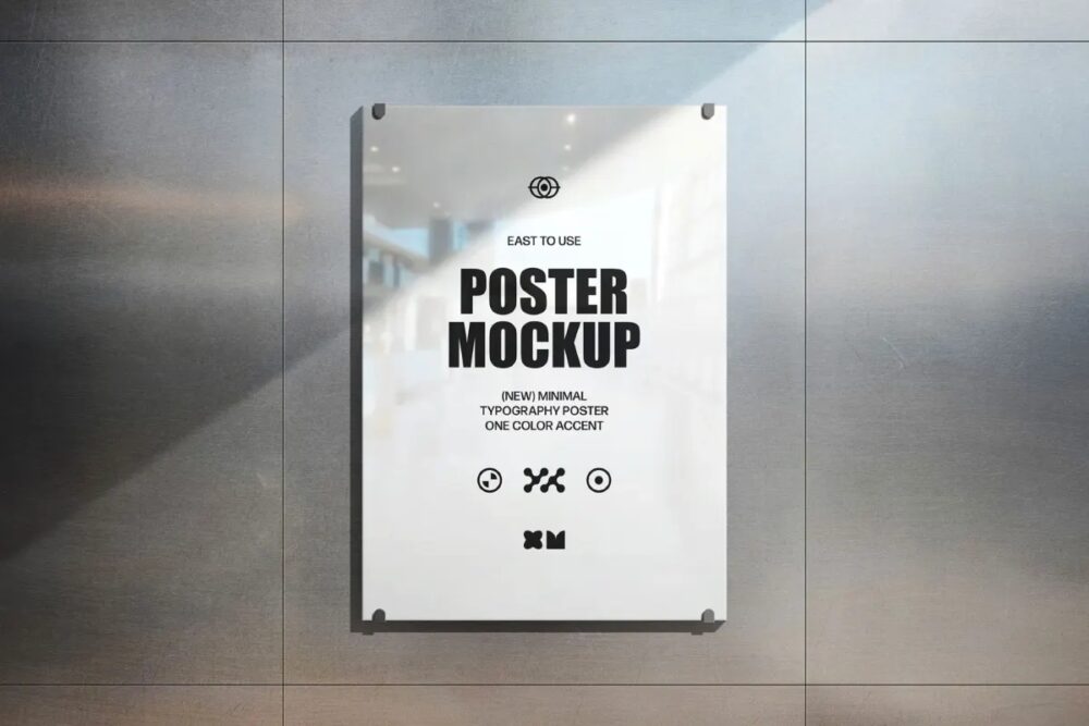Download Glass Poster Mockup