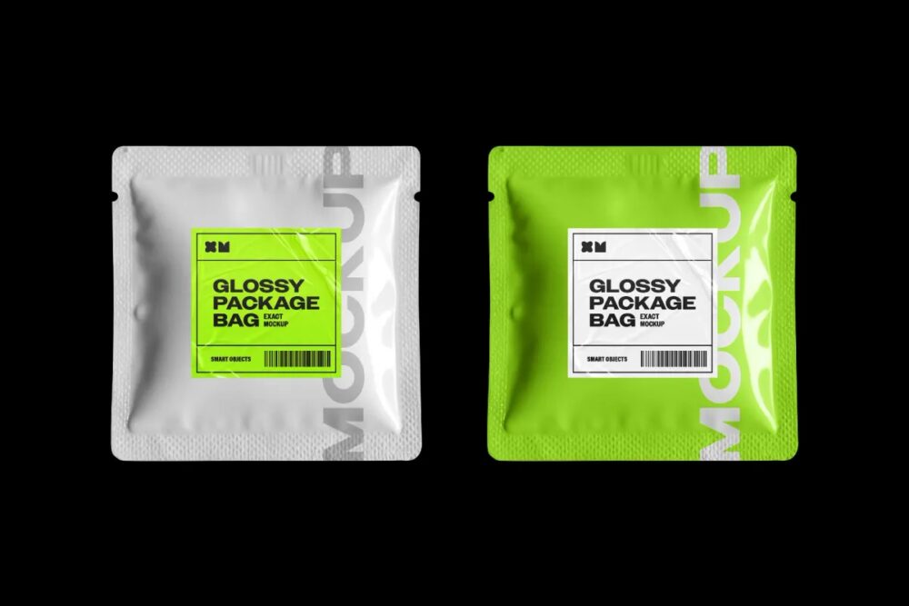 Download Glossy Sachet Bag Mockup