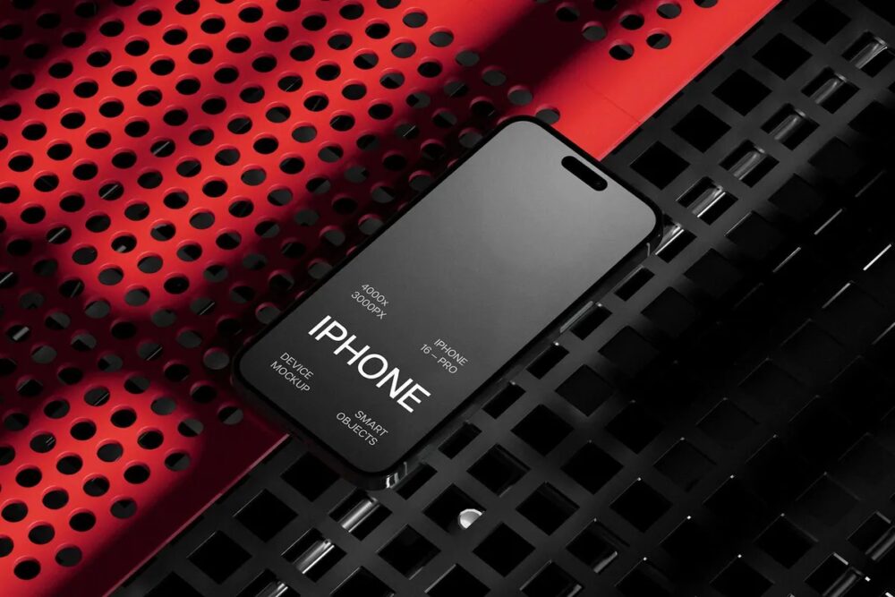 Download Grunge iPhone 16 Pro Mockup