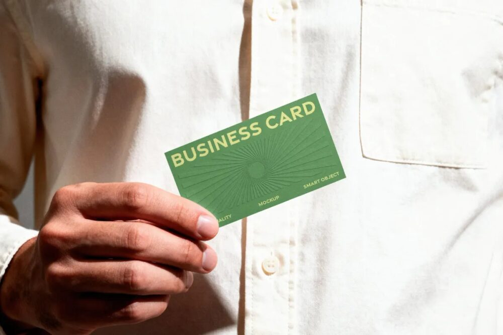 Download Handheld Business Card Mockup