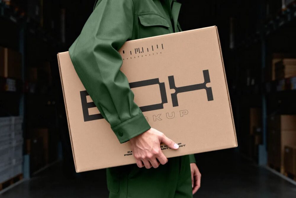 Download Large Shipping Box Mockup