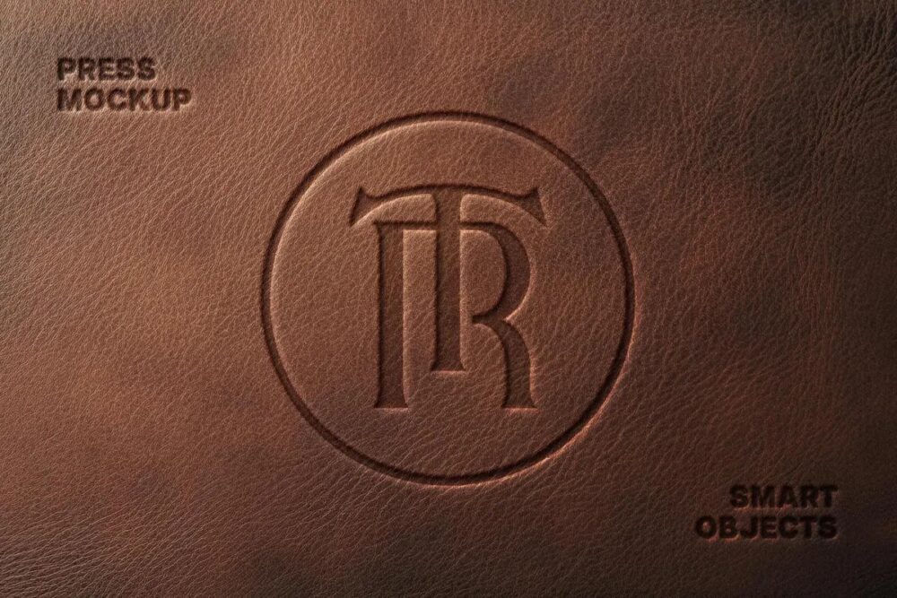 Download Leather Pressed Logo Mockup