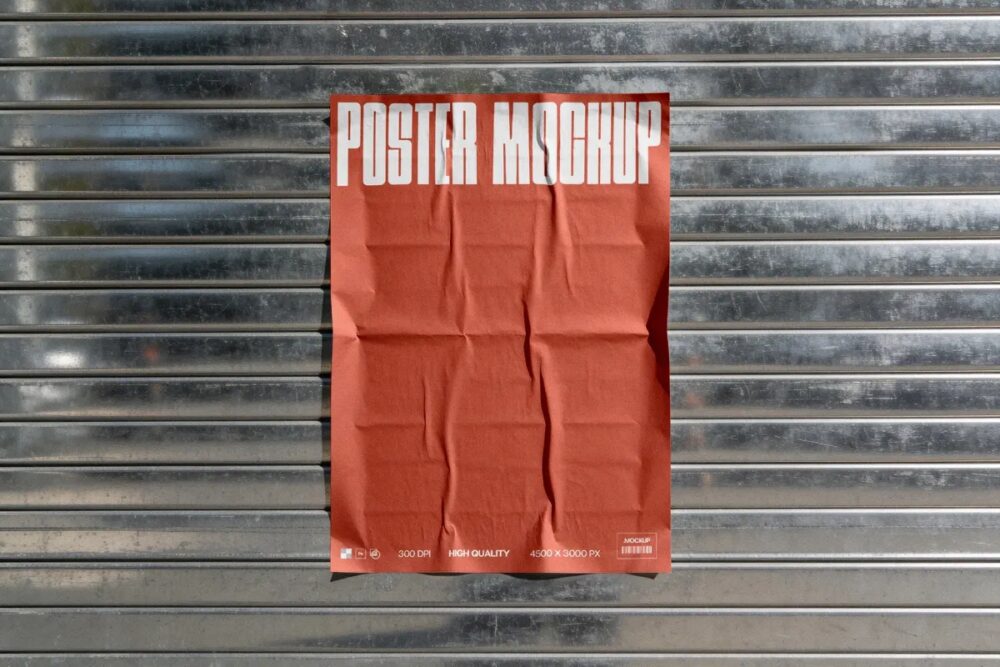 Download Metal Shutter Poster Mockup