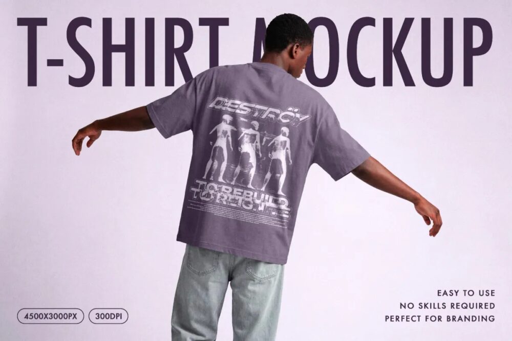 Download Motion Back Print T-Shirt Mockup