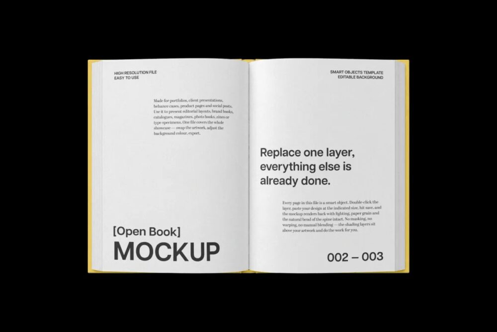 Download Opened Hardcover Book Mockup