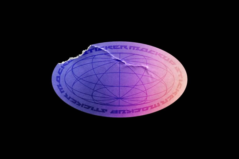 Download Ripped Oval Sticker Mockup