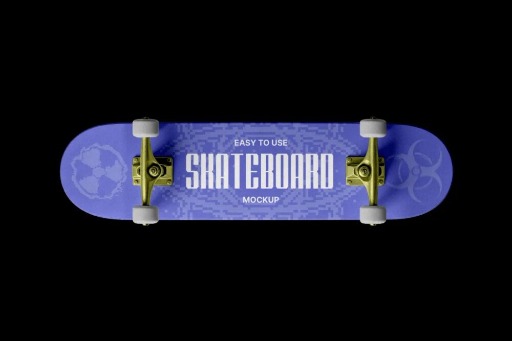 Download Skateboard Mockup with Wheels