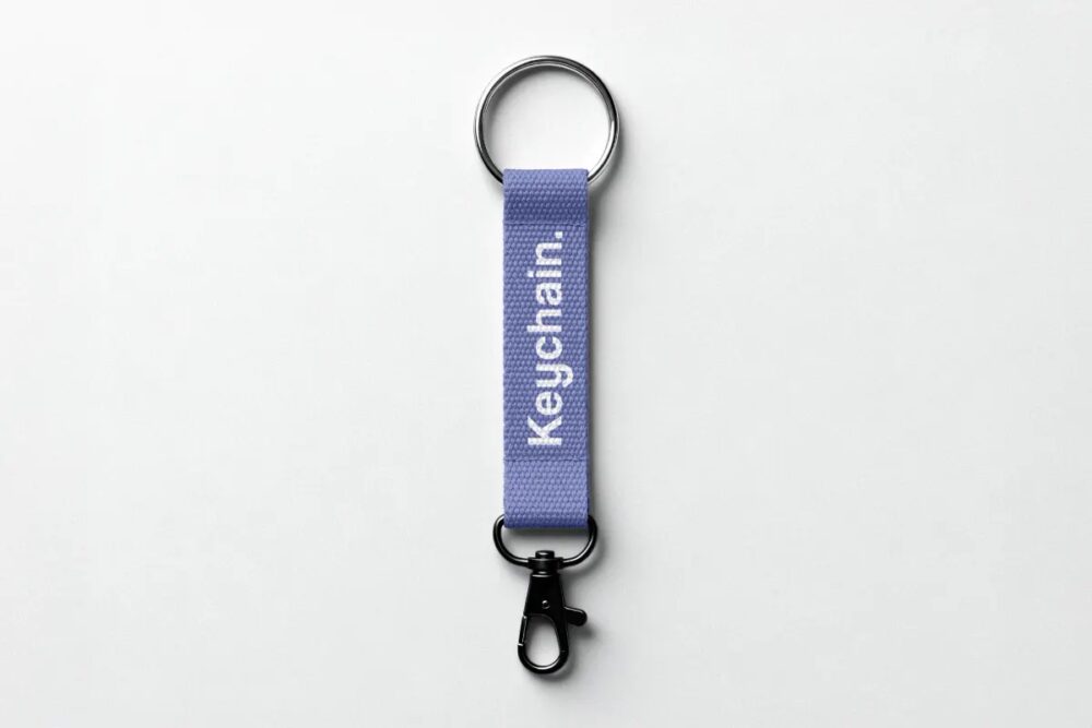 Download Strap Keychain Mockup with Carabiner
