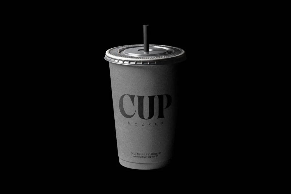 Download Takeaway Coffee Cup with Straw Mockup