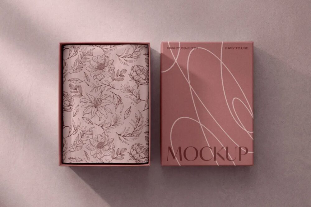 Download Tissue Paper & Box Packaging Mockup